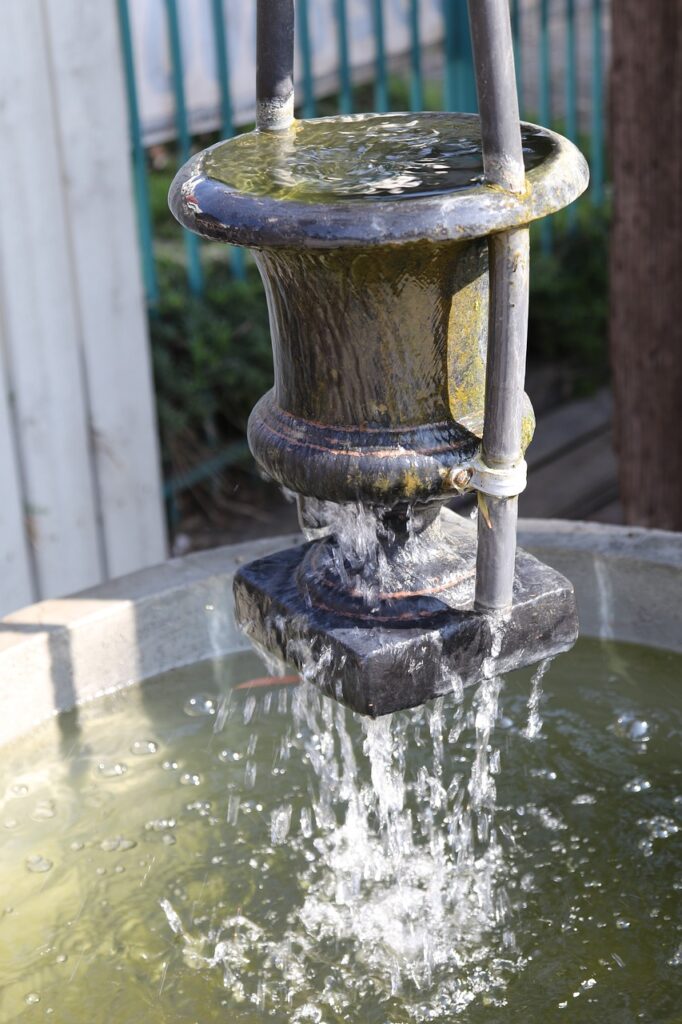 Water being collected for Well water treatment